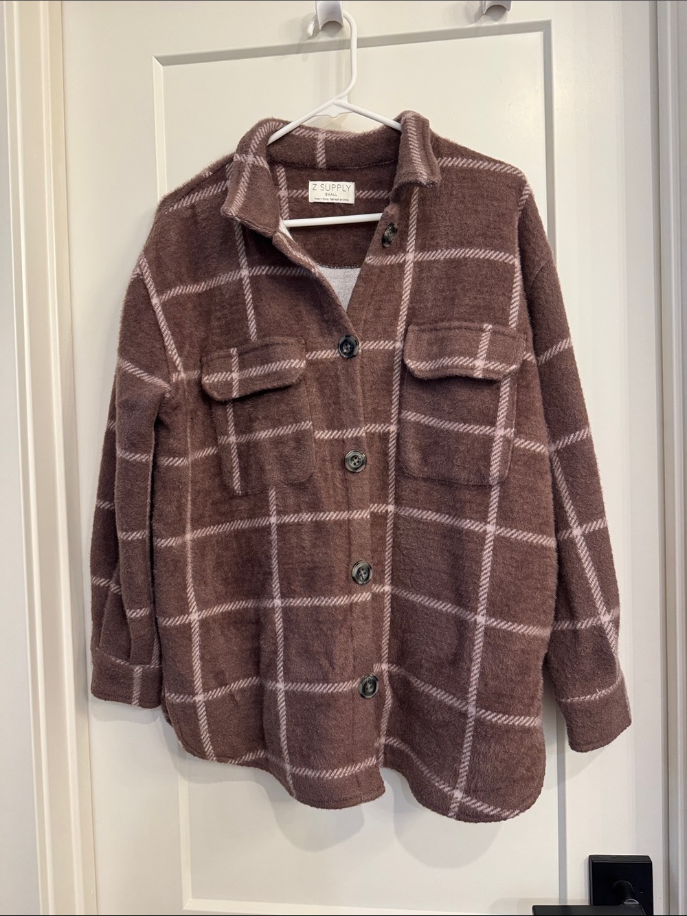 Z Supply Purple Plaid Tucker Jacket